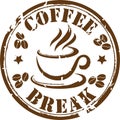 Grunge coffee break stamp.