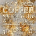 Grunge coffee themed collage with typographical elements and textured background. Royalty Free Stock Photo