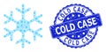 Grunge Cold Case Round Seal and Recursion Snowflake Icon Mosaic