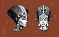 Grunge collage elements of Majesty of Nefertiti\'s Reign, Dynasty of Ancient Egypt
