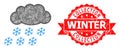 Grunge Collection Winter Seal and Linear Snow Cloud Icon