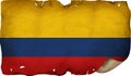 Grunge Colombia Flag On Old Paper