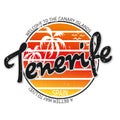 Grunge color stamp or label with text I Love Tenerife inside, vector illustration