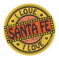 Grunge color stamp with text I Love Santa Fe inside