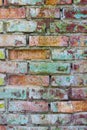 Grunge colored brick wall