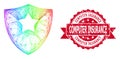 Grunge Computer Insurance Seal and Rainbow Net Guard Shield Royalty Free Stock Photo