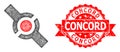 Grunge Concord Stamp and Network Connector Icon Royalty Free Stock Photo