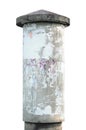 Grunge concrete advertising pillar isolated