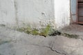 Grunge concrete cement wall and floor with crack background texture Royalty Free Stock Photo