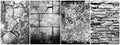 Grunge concrete surface, old wall texture, vintage background, Set black and white textures Royalty Free Stock Photo