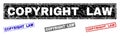 Grunge COPYRIGHT LAW Scratched Rectangle Watermarks Royalty Free Stock Photo