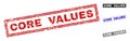 Grunge CORE VALUES Textured Rectangle Watermarks Royalty Free Stock Photo