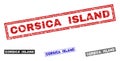 Grunge CORSICA ISLAND Textured Rectangle Stamp Seals
