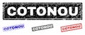 Grunge COTONOU Textured Rectangle Watermarks