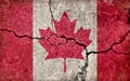 Grunge country flag illustration cracked concrete background / Canada Royalty Free Stock Photo