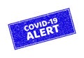 Grunge COVID-19 ALERT Scratched Rectangle Stamp