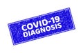 Grunge COVID-19 DIAGNOSIS Scratched Rectangle Stamp Seal