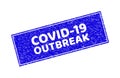 Grunge COVID-19 OUTBREAK Scratched Rectangle Stamp Seal