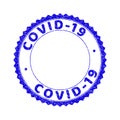 Grunge COVID-19 Scratched Round Rosette Stamp