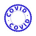 Grunge COVID Scratched Round Rosette Stamp