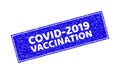 Grunge COVID-2019 VACCINATION Textured Rectangle Stamp Seal