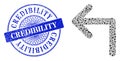 Grunge Credibility Seal and Triangle Turn Left Mosaic