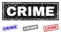 Grunge CRIME Scratched Rectangle Stamp Seals