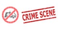 Grunge Crime Scene Stamp and Halftone Dotted Stop Jail Police Car