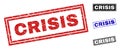 Grunge CRISIS Textured Rectangle Stamp Seals Royalty Free Stock Photo