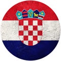 Grunge Croatia flag. Croatian button flag Isolated on white back Royalty Free Stock Photo