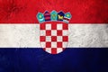 Grunge Croatia flag. Croatian flag with grunge texture. Royalty Free Stock Photo