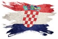 Grunge Croatia flag. Croatian flag with grunge texture. Brush st Royalty Free Stock Photo