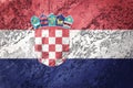 Grunge Croatia flag. Croatian flag with grunge texture. Royalty Free Stock Photo