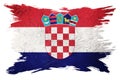 Grunge Croatia flag. Croatian flag with grunge texture. Brush stroke Royalty Free Stock Photo