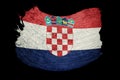 Grunge Croatia flag. Croatian flag with grunge texture. Brush st Royalty Free Stock Photo
