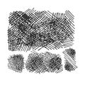 Grunge crosshatching textures set. eps8 Royalty Free Stock Photo