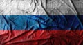 Grunge crumpled russian flag. 3d rendering Royalty Free Stock Photo