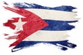 Grunge Cuba flag. Cuban flag with grunge texture. Brush stroke. Royalty Free Stock Photo