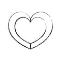 Grunge cute heart to passion symbol style