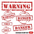 Grunge Danger stamp set Royalty Free Stock Photo