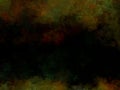 Grunge dark green orange brown warm background, fall colors paint texture design, flowing meditation splotch gouache stains Royalty Free Stock Photo