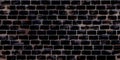 Grunge dark ruined black gray brick wall, gothic realistic