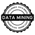 Grunge data mining word round rubber stamp on white background Royalty Free Stock Photo