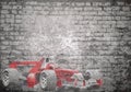 Grunge wall racing car