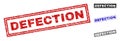 Grunge DEFECTION Textured Rectangle Watermarks Royalty Free Stock Photo