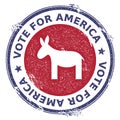 Grunge democrat donkeys rubber stamp.
