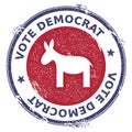 Grunge democrat donkeys rubber stamp.