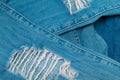 Grunge denim jeans texture background. Blue cotton fabric texture