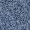 Grunge denim random geometric acid wash seamless texture material. Irregular messy architectural plan style grunge