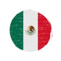 Grunge design of Mexican round flag Royalty Free Stock Photo